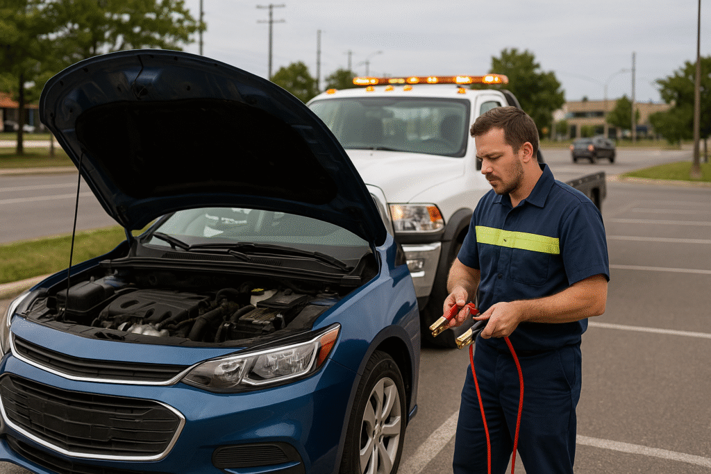 Battery jumpstart services Mississauga - Reliant Towing