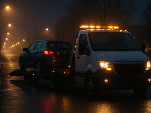 Car refueling in North York Late at Night